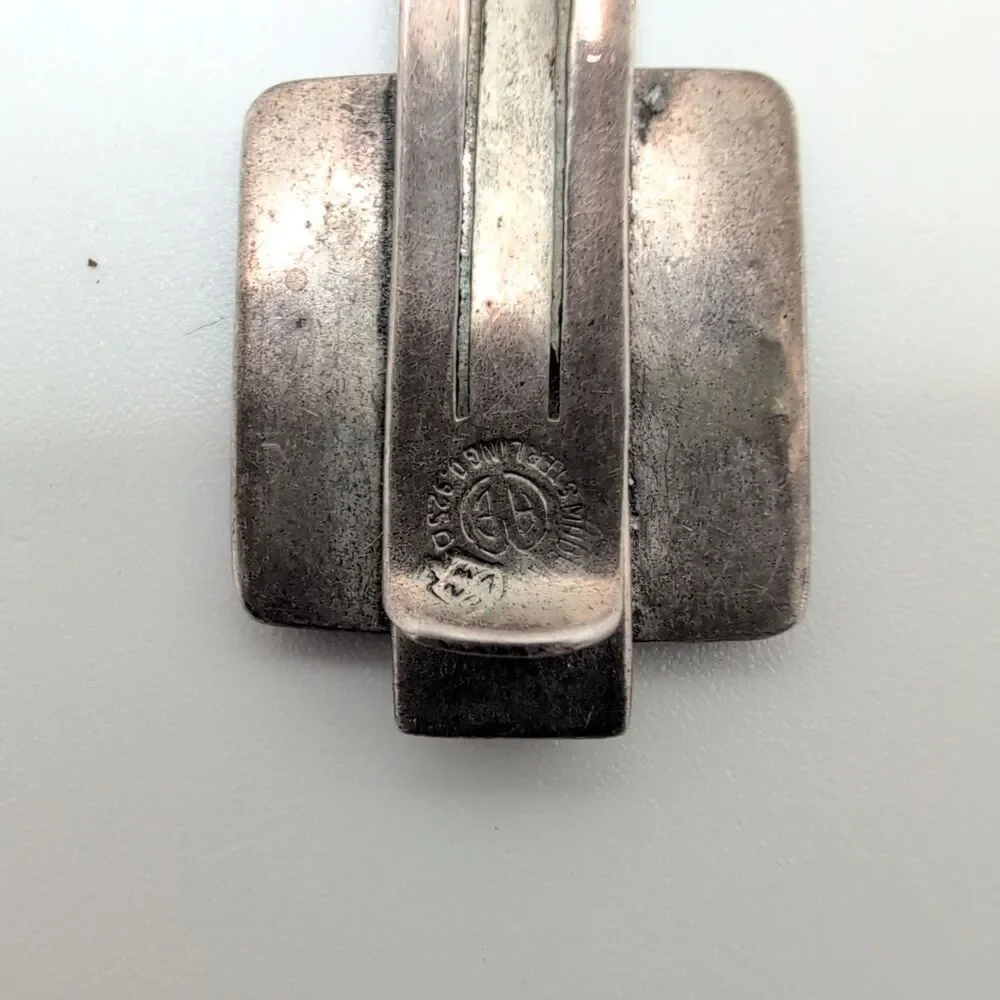 Hecho En Mexico Eagle 1 Sterling Silver 925 Aztec Mayan Sun Calendar Tie Clip